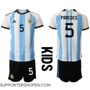 Argentina Leandro Paredes #5 Hemmatröja Barn VM 2022 Kortärmad (+ korta byxor)